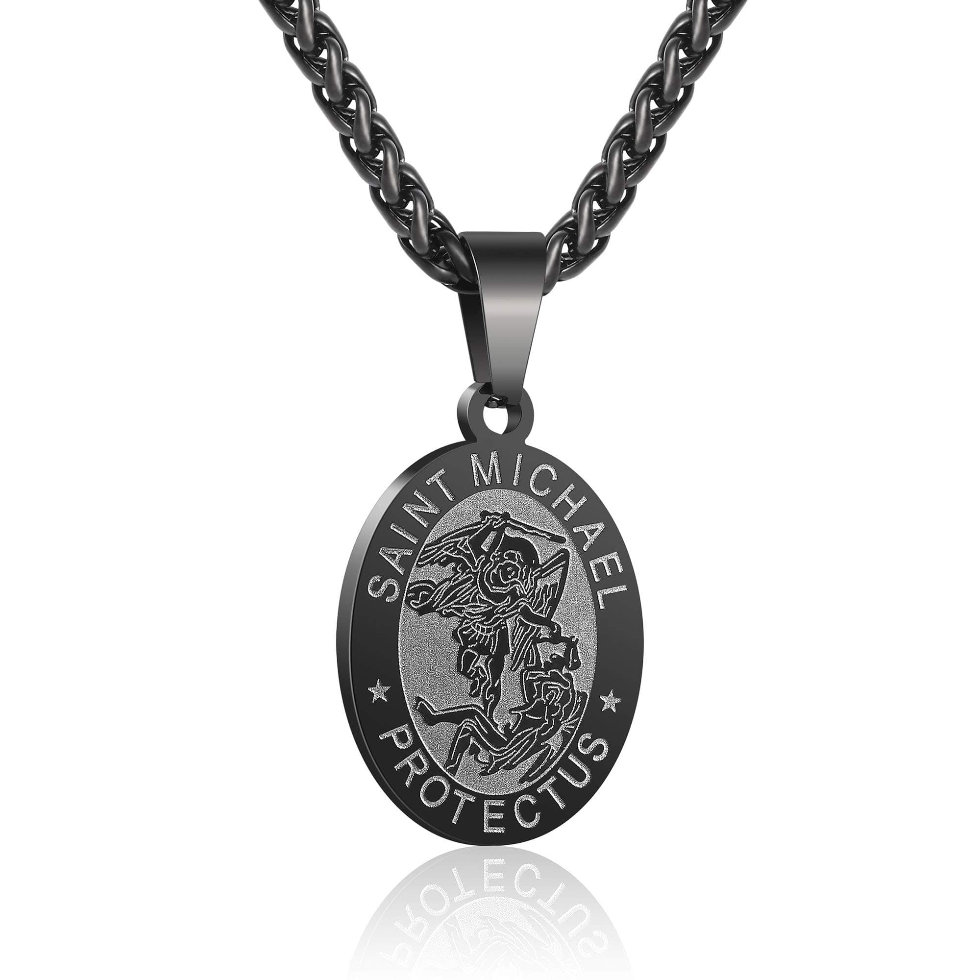 RS Saint St Michael/Christopher/Jude/Benedict/Joseph/Anthony Medal Necklace for Men Boys 24 In Religious gifts