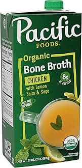 Organic Chicken Bone Broth With Lemon Balm and Sage, 32 oz Carton