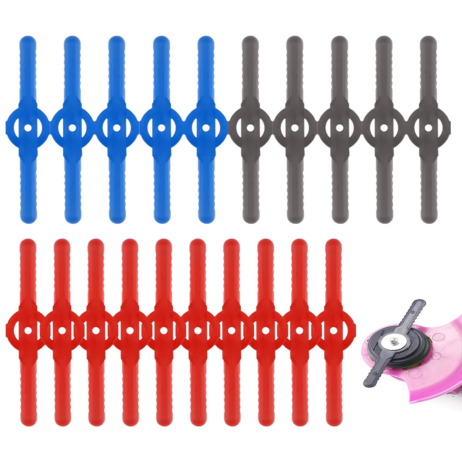 MIBICIRI 20 Pieces Plastic Grass Trimmer Blades, Replace Plastic Cutter Blades 139mm Weed Wacker Head Blades Lawn Mower Weed Eater Blades Accessories for Lawn Mower Blades Cordless