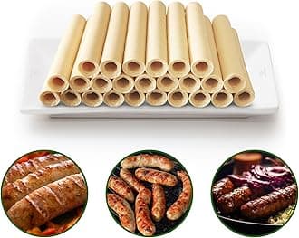 VONSYONG HALAL Sausage Casing, Grade A Edible Drying Collagen Sausage Casings for Flavorous Homemade Sausages 14m/46ft,Diameter 20mm/ 3/4'', 1 Roll