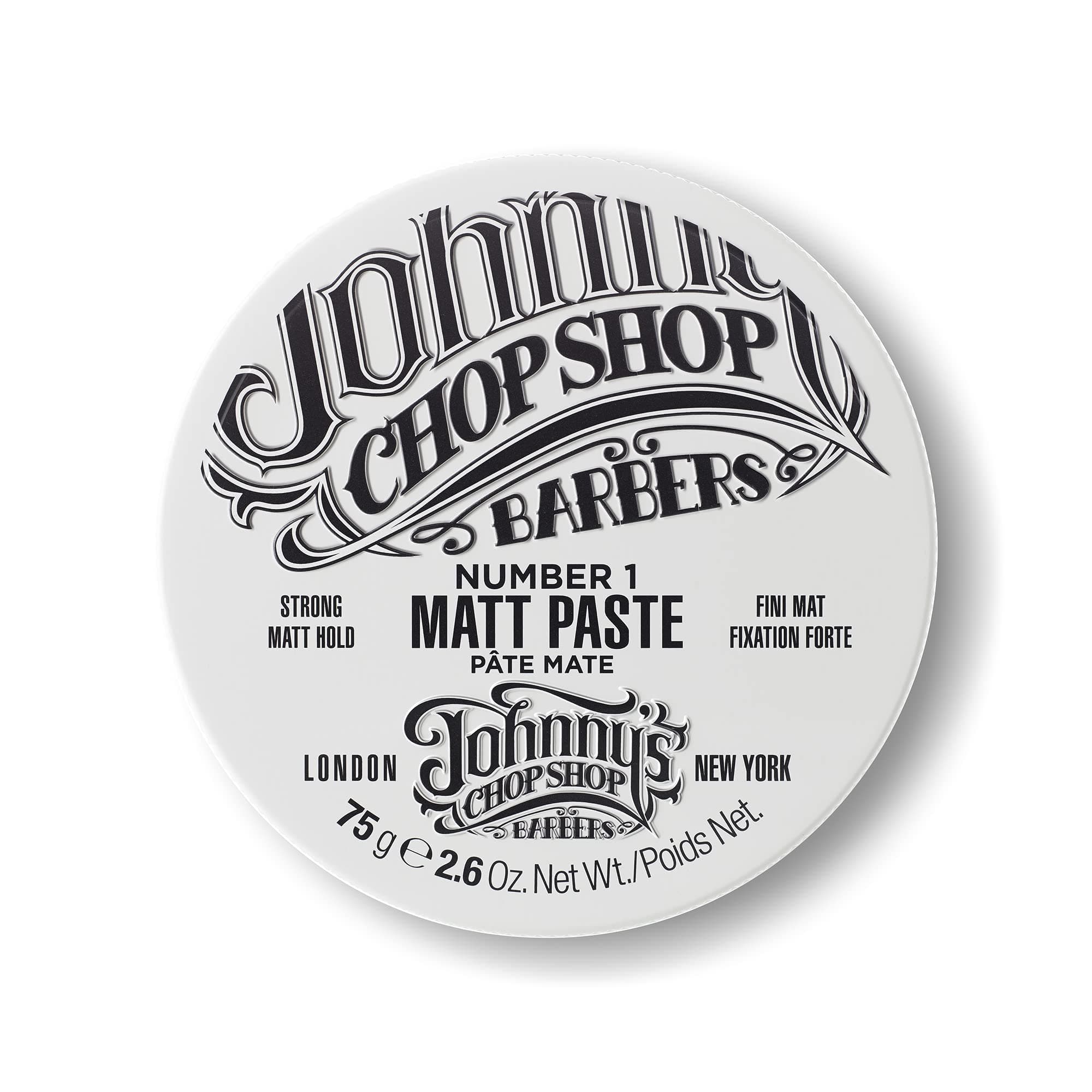 JOHNNY’S CHOP SHOP #1 Men's Hair Styling Matte Paste Pro-Quality Strong Hold, Lasting Texture, Natural Look Soybean Oil Protection & Hydration 2.6 oz