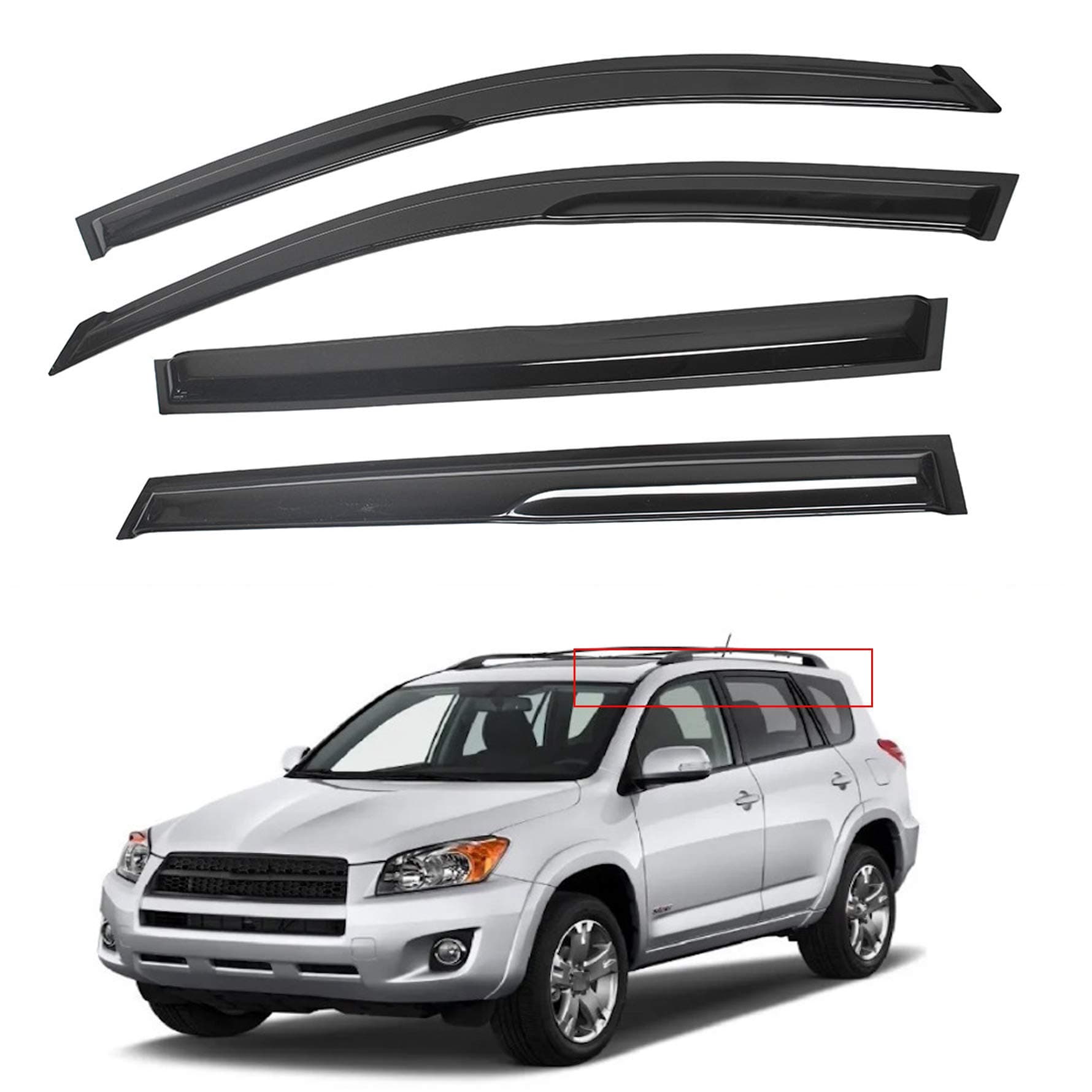 Side Window Vent Visor Rain Guard Deflector Replacement for 2006-2012 Toyota Rav4