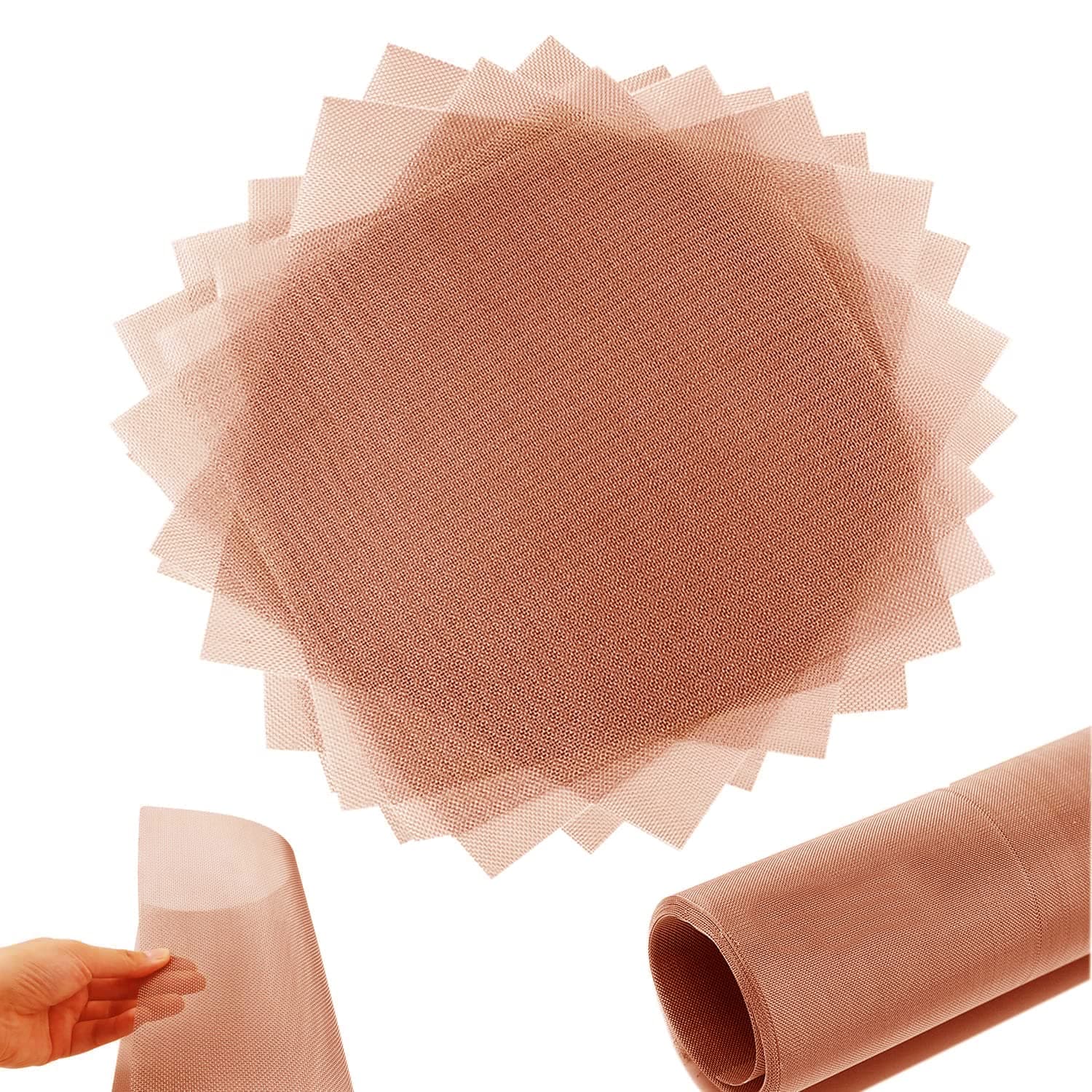20 Pack 80 Mesh 99.9% Pure Copper Screen Woven Mesh Screen, Copper Mesh Cloth Fine Mesh, 2.95x2.95 Inch