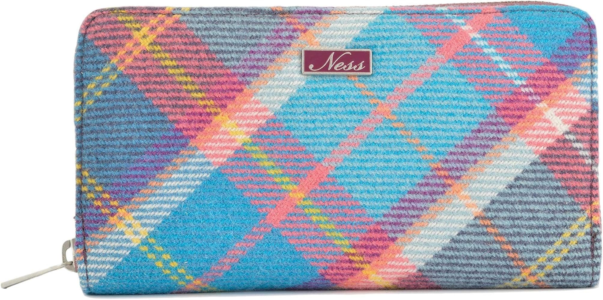 Ness Zippy Purse - Fresh Bluebell Check