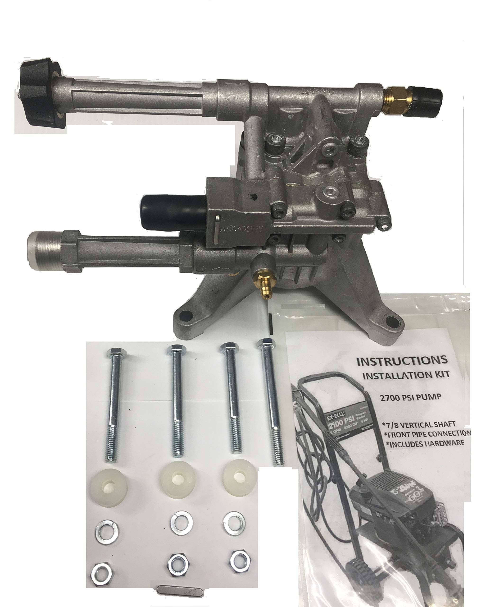 Pressure Washer Pump KIT Replace Pump DEVILBISS VR2300- VR2522 All Front Pipe Connections Vertical Models Including EXCELL DEVILBISS Models VR2300-VR2500-VR2525 VR2400 VR2200 EXVRB2321 EXVRB2325