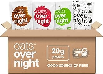 Oats Overnight -Classic Variety Pack High Protein, High Fiber Breakfast Shake - Gluten Free, Non GMO Oatmeal Strawberries & Cream, Green Apple Cinnamon & More (8 Pack)
